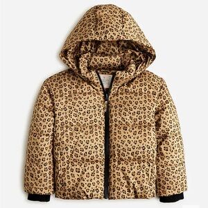 NWT J. CREW ANIMAL PRINT GIRLS PUFFER JACKET SZ L(10-11y)